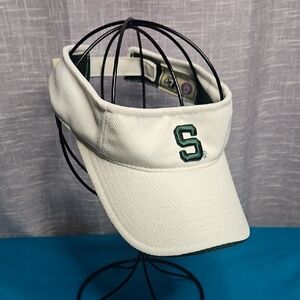 White Visor with Green S Logo